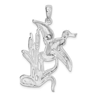 Sterling Silver Duck Cattails Pendant – view 5