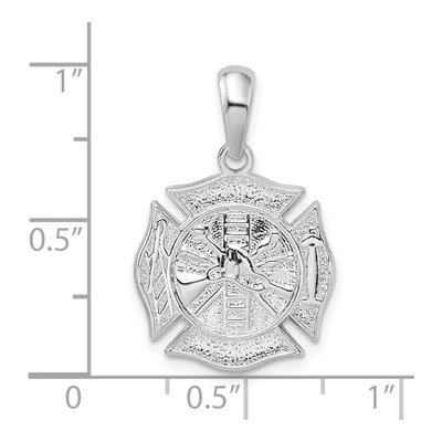 Sterling Silver Fireman Medal Pendant – view 4