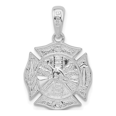 Sterling Silver Fireman Medal Pendant – view 5