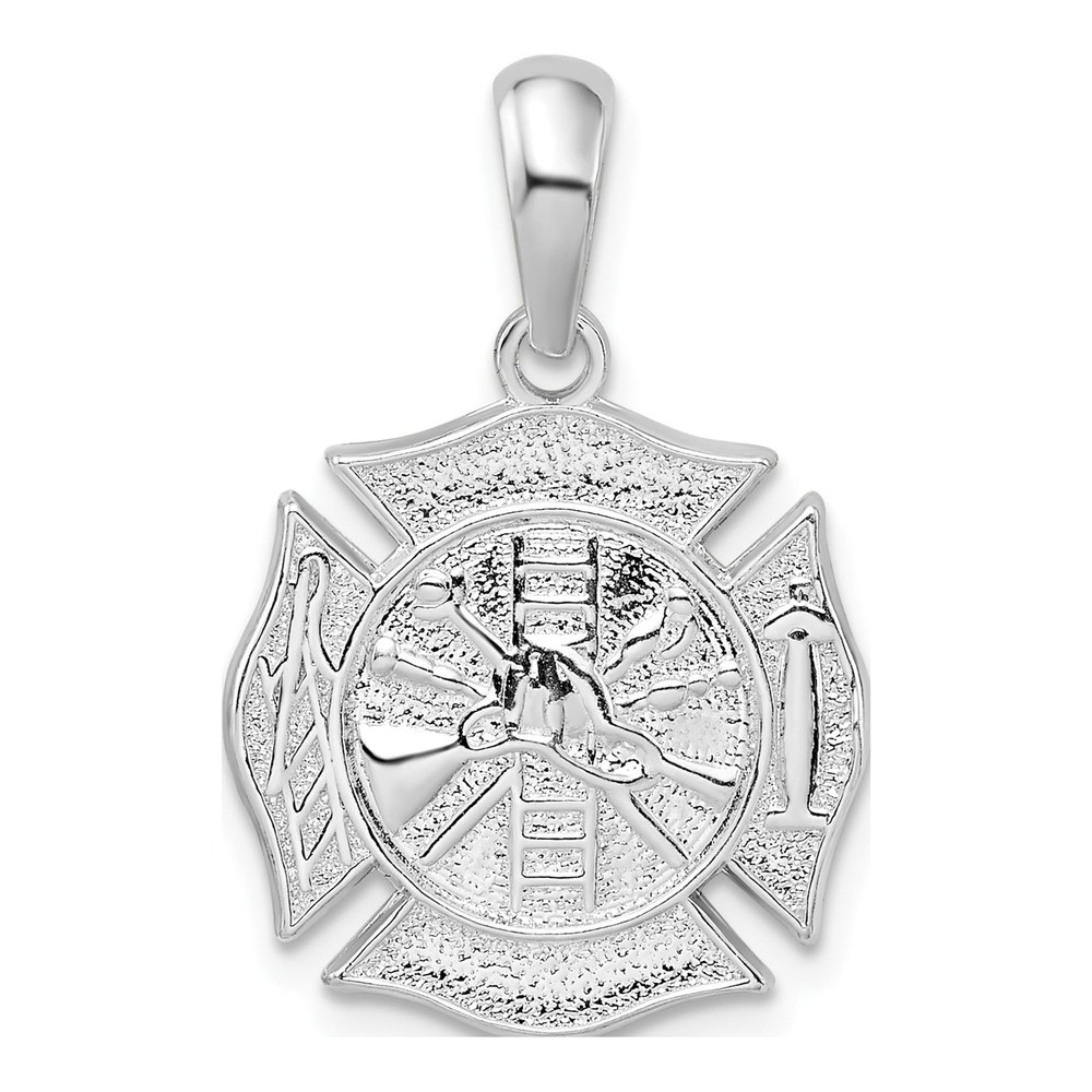 Sterling Silver Fireman Medal Pendant