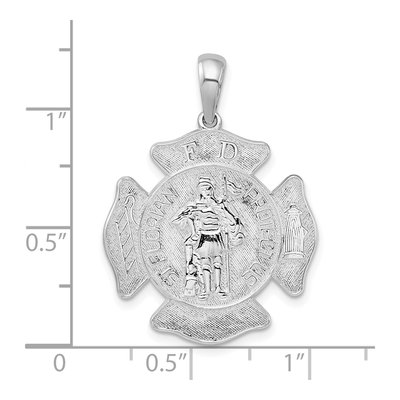 Sterling Silver St Florian Fire Dept Medal Pendant – view 4