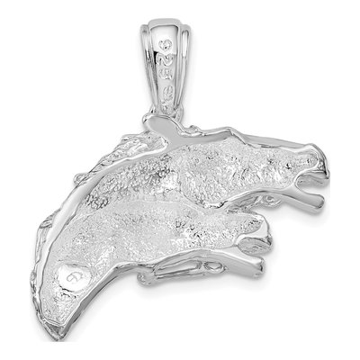 Sterling Silver Double Horse Head Pendant – view 5
