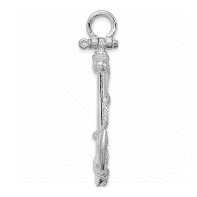 Sterling Silver 3D Anchor Pendant – view 3