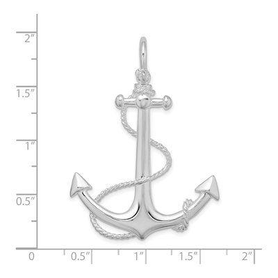 Sterling Silver 3D Anchor Pendant – view 4