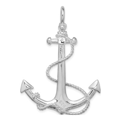 Sterling Silver 3D Anchor Pendant – view 5