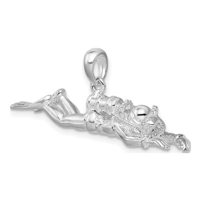 Sterling Silver 3D Scuba Diver Pendant – view 6