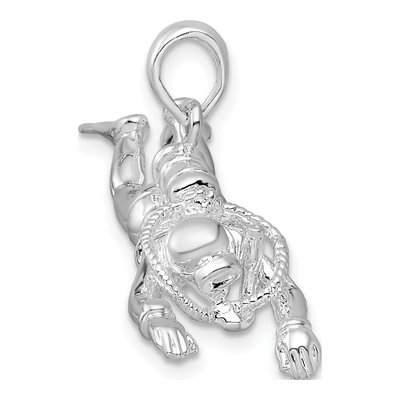 Sterling Silver 3D Female Scuba Diver Pendant – view 3