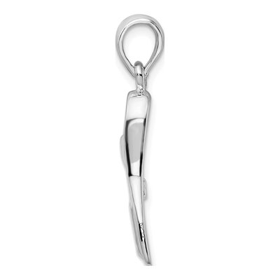 Sterling Silver 3D Scuba Flipper Pendant – view 3