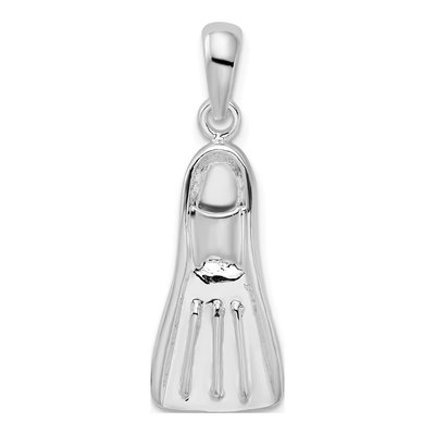 Sterling Silver 3D Scuba Flipper Pendant