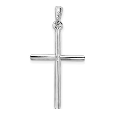 Sterling Silver 3D Cylinder Cross Pendant – view 4