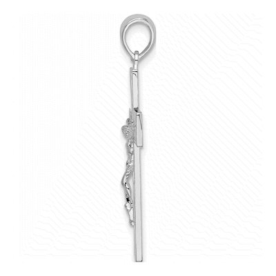 Sterling Silver Textured Latin Crucifix Pendant – view 3