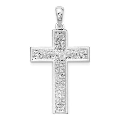 Sterling Silver Textured Latin Crucifix Pendant – view 5