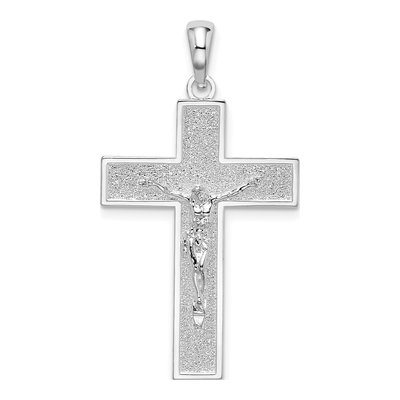 Sterling Silver Textured Latin Crucifix Pendant