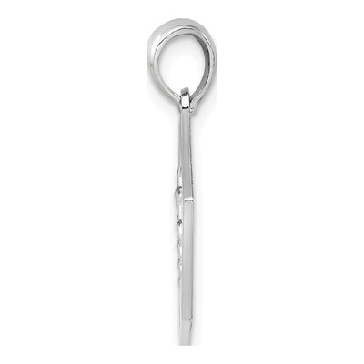 Sterling Silver Caduceus Hexagon Disc Pendant – view 3