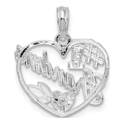 Sterling Silver Grandma Heart Number 1 Pendant – view 5