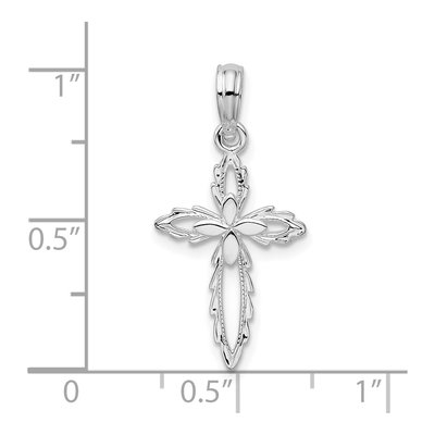 Sterling Silver Scalloped Cross Pendant – view 4