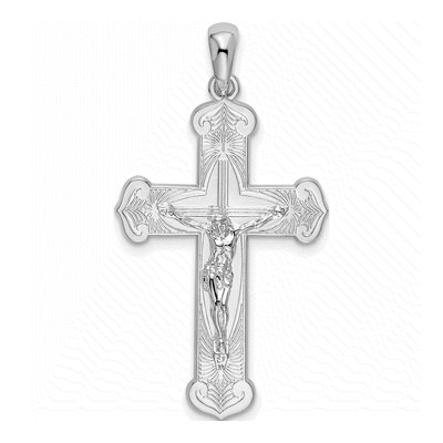 Sterling Silver Budded Crucifix Pendant