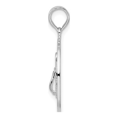 Sterling Silver Pentwater Michigan Flip Flop Pendant – view 3