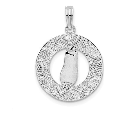 Sterling Silver Pentwater Michigan Flip Flop Pendant – view 5