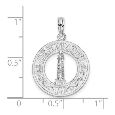 Sterling Silver Pentwater Michigan Lighthouse Pendant – view 4