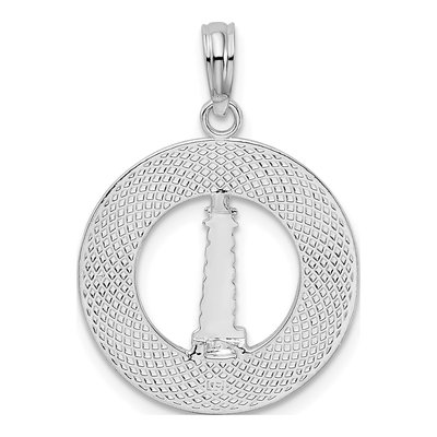 Sterling Silver Pentwater Michigan Lighthouse Pendant – view 5