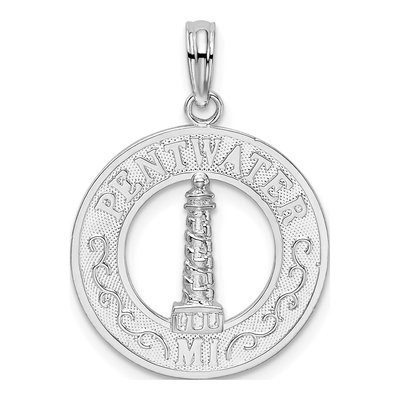 Sterling Silver Pentwater Michigan Lighthouse Pendant