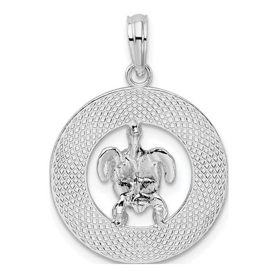 Sterling Silver Pentwater Michigan Turtle Pendant – view 5