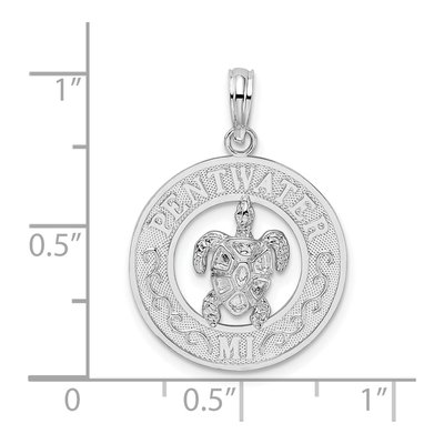 Sterling Silver Pentwater Michigan Turtle Pendant – view 6