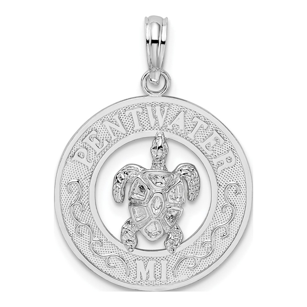 Sterling Silver Pentwater Michigan Turtle Pendant