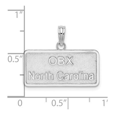 Sterling Silver OBX North Carolina License Plate Pendant – view 4