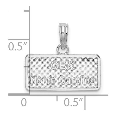 Sterling Silver OBX North Carolina License Plate Pendant – view 4