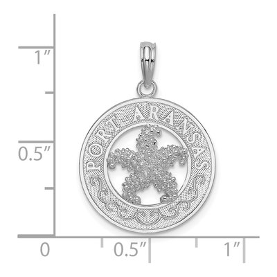 Sterling Silver Port Aransas Circle Starfish Pendant – view 4