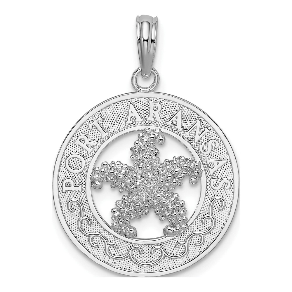 Sterling Silver Port Aransas Circle Starfish Pendant