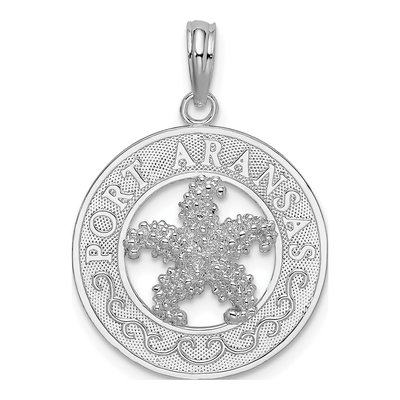 Sterling Silver Port Aransas Circle Starfish Pendant