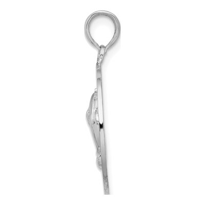 Sterling Silver Dolphin Circle Pendant – view 3