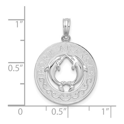 Sterling Silver Dolphin Circle Pendant – view 4