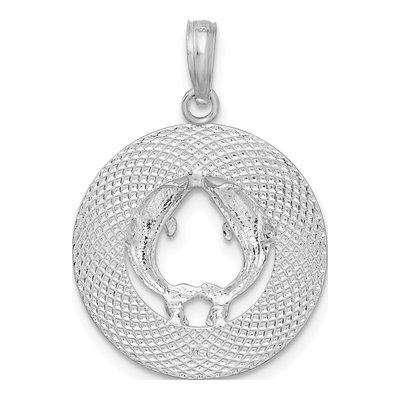 Sterling Silver Dolphin Circle Pendant – view 5