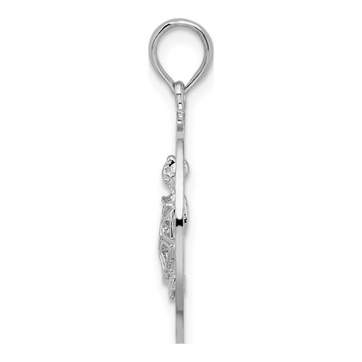 Sterling Silver Turtle Circle Pendant – view 3