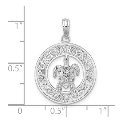 Sterling Silver Turtle Circle Pendant – view 4