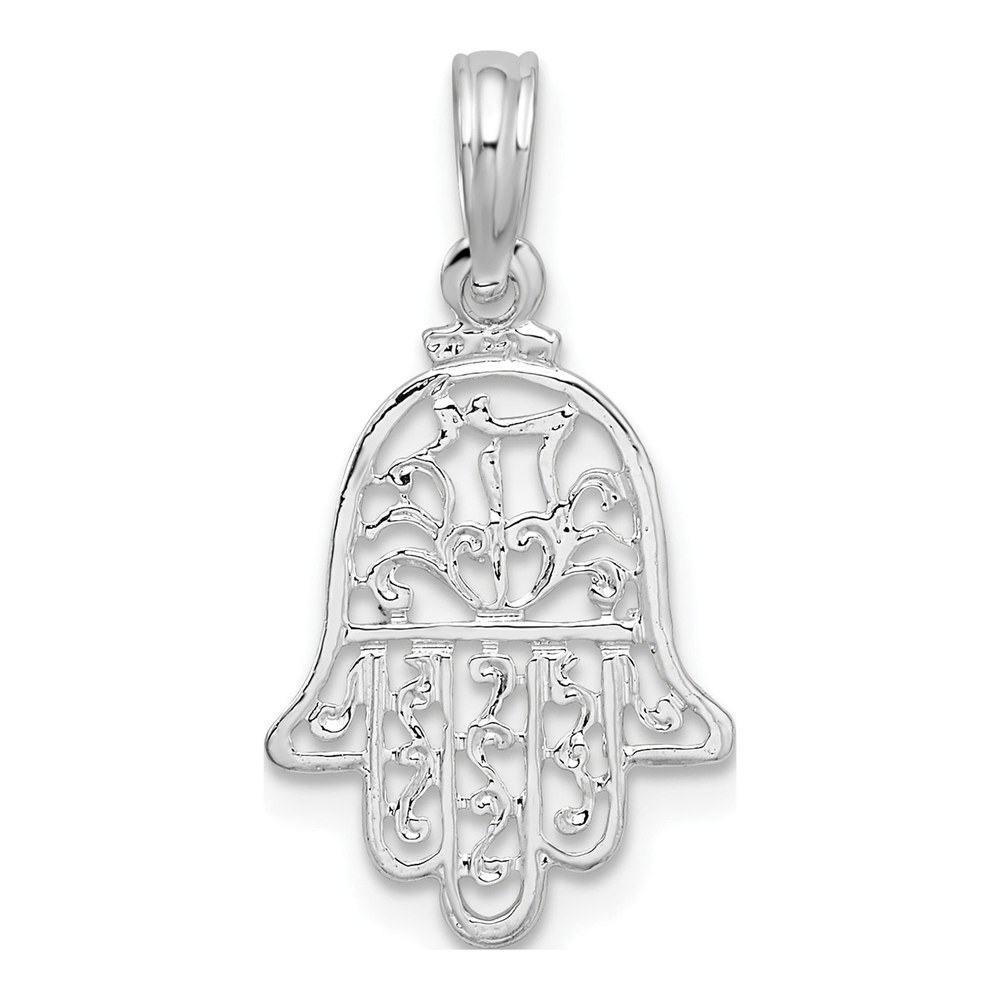 Sterling Silver Cut-Out Hamsa Pendant