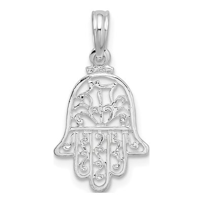 Sterling Silver Cut-Out Hamsa Pendant
