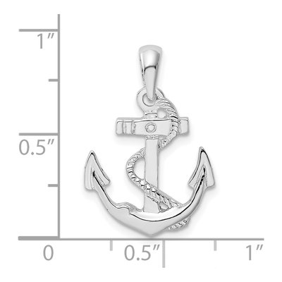 Sterling Silver Anchor Rope Pendant – view 4