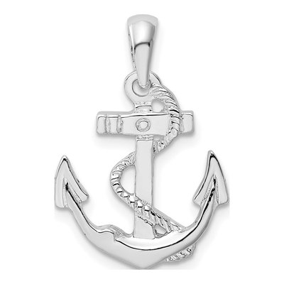 Sterling Silver Anchor Rope Pendant