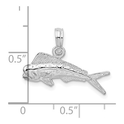 Sterling Silver Mahi-Mahi Fish Pendant – view 4