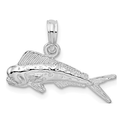 Sterling Silver Mahi-Mahi Fish Pendant