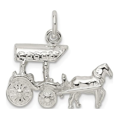 Sterling Silver Horse Carriage 3-D Charm – view 4