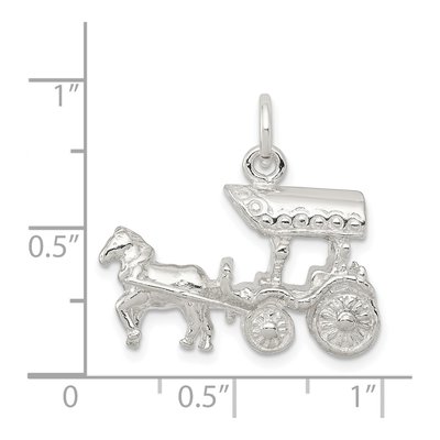 Sterling Silver Horse Carriage 3-D Charm – view 5