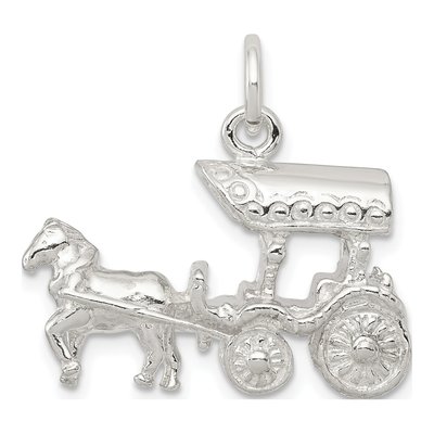 Sterling Silver Horse Carriage 3-D Charm