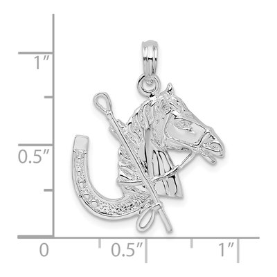 Sterling Silver Horse Head Pendant – view 4