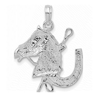 Sterling Silver Horse Head Pendant – view 5